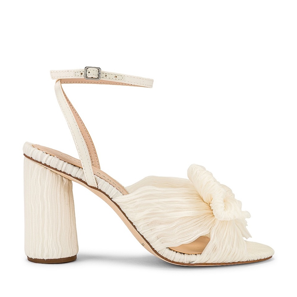 Loeffler Randall camellia pleated knot heel. Worn once. Box available